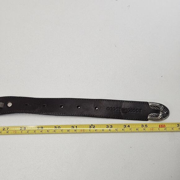 Vintage Roccobarocco Brown Leather Belt Embellished Western Cowboy Belt Small main image 4